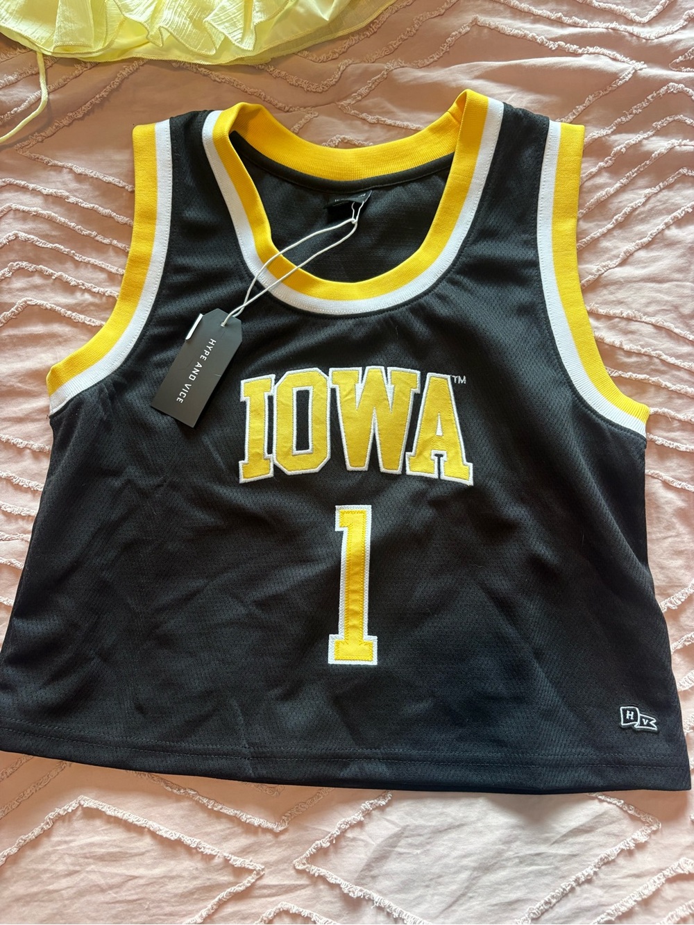 Hype and Vice Iowa Black & Yellow Iowa cropped jersey rank